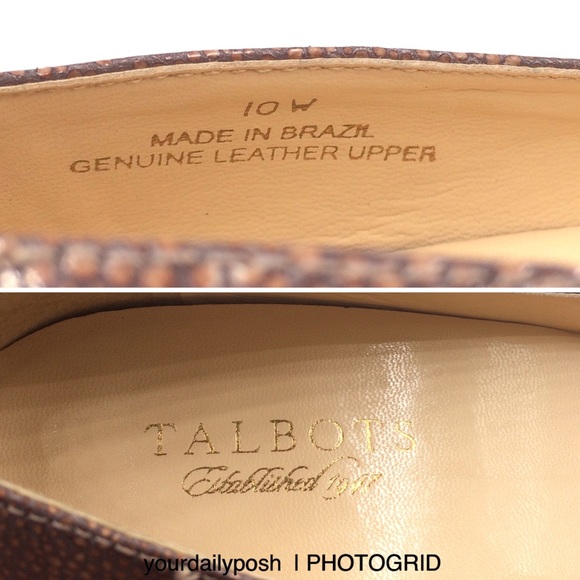 Talbots stingray brown leather Skyla platform heels pumps US 10 WIDE - Picture 8 of 9